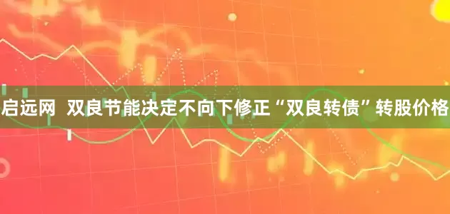 启远网  双良节能决定不向下修正“双良转债”转股价格