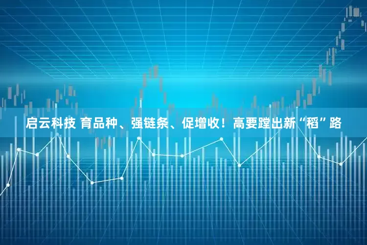 启云科技 育品种、强链条、促增收！高要蹚出新“稻”路